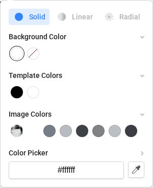 Current Solid color options in the Easil editor