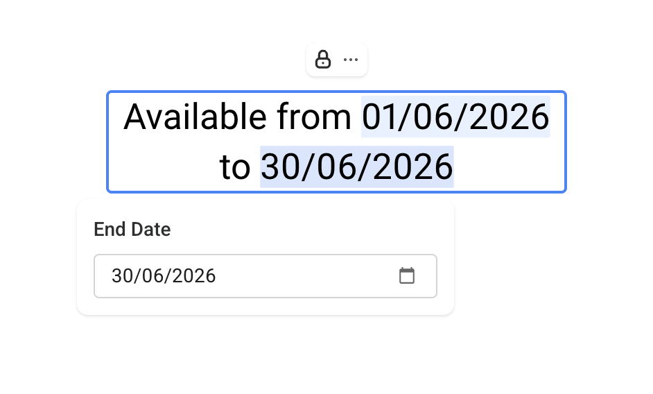 Locked text box with an editable Smart Data field